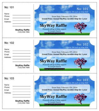Picture perfect Single Prize Raffle Ticket Template