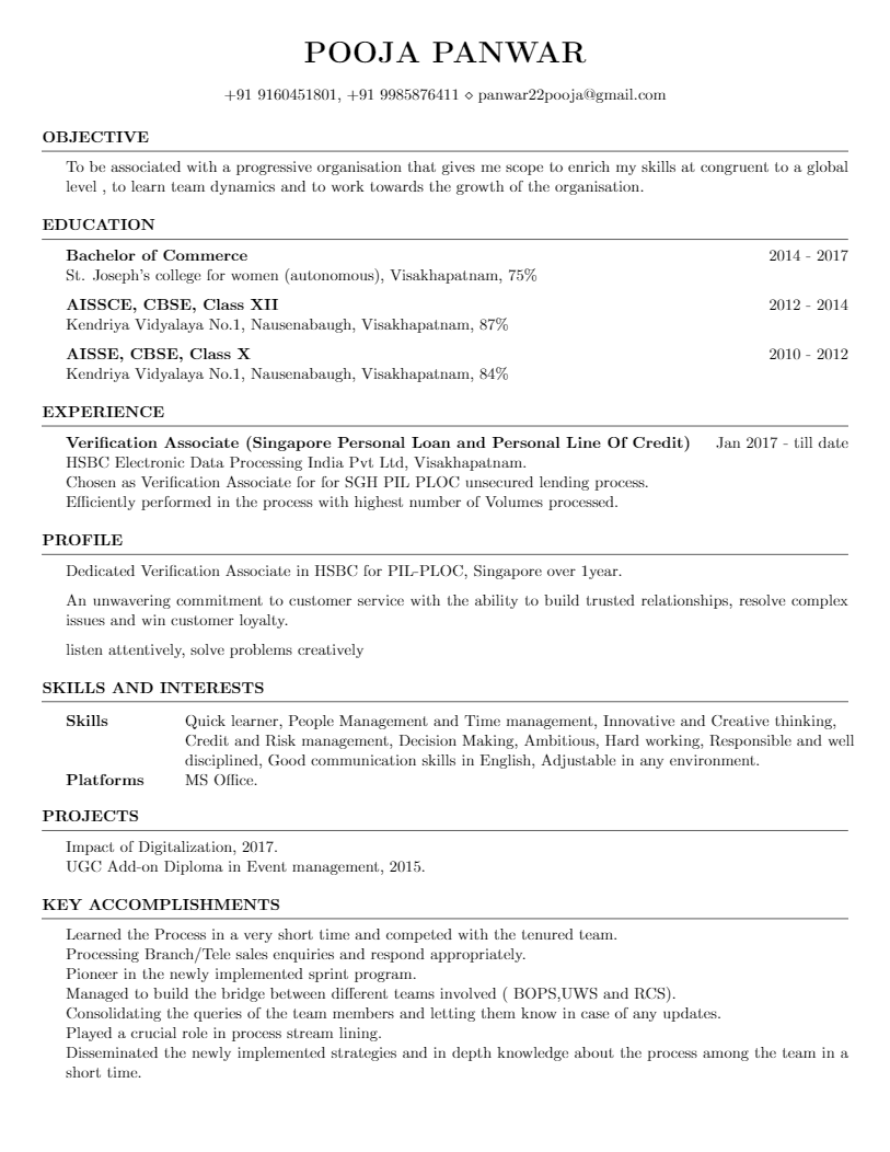 resume in latex