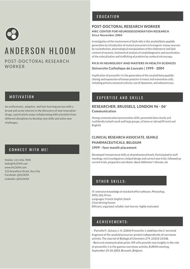 Pharmacy Curriculum Vitae Template from www.hloom.com