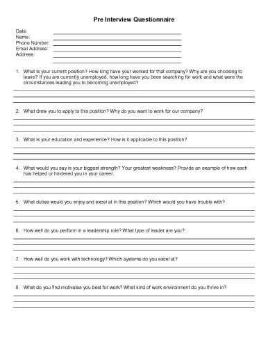 30 Questionnaire Templates And Designs In Microsoft Word