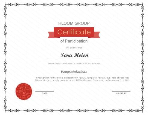 Certificate Of Participation Template Word from www.hloom.com