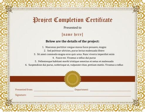 certificate of completion ojt template