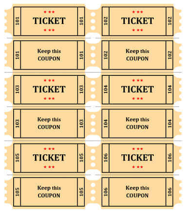 Raffle Ticket with coupon