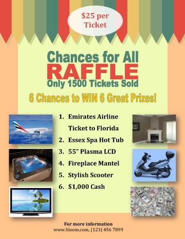 raffle flyer template with several prizes