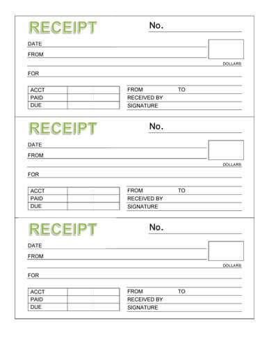 Rent Receipt Sample Format India