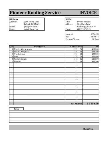 Free Blank Invoice Template For Microsoft Word