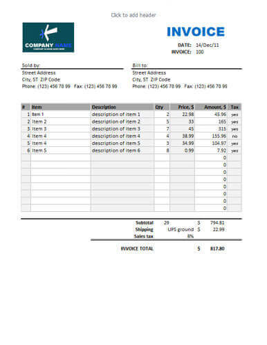 Sale Invoice Template Excel from www.hloom.com