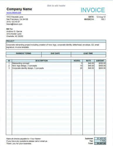 Invitación Actualizar Conveniente 25 plantillas de facturas de servicios gratuitas [Facturación en Word y  Excel]