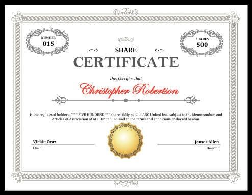 Common Stock Certificate Template from www.hloom.com