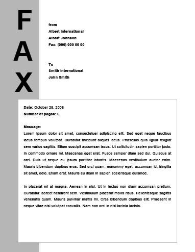 Modello fax stampatello su barra laterale