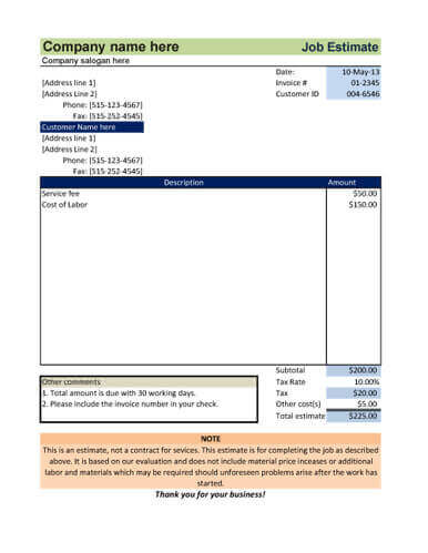 Job Estimate Template Word from www.hloom.com