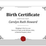 Simple Printable Birth Certificate
