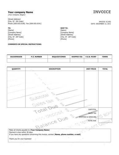 Purchasing Invoice Template from www.hloom.com