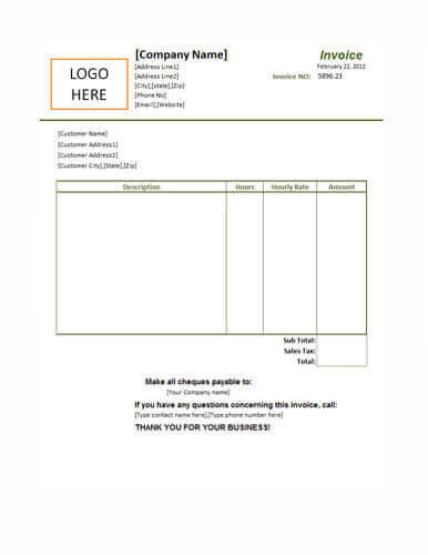 Invitación Actualizar Conveniente 25 plantillas de facturas de servicios gratuitas [Facturación en Word y  Excel]