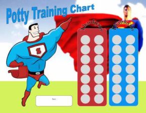 Grafico a premi con Superman per bambini che imparano a usare il vasino