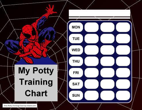 Spiderman Monthly Reward Potty Chart Template