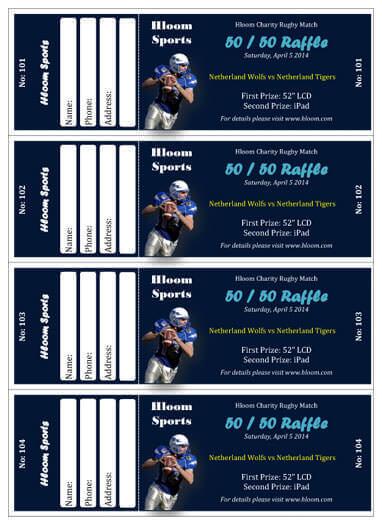 Football Raffle Ticket Templates