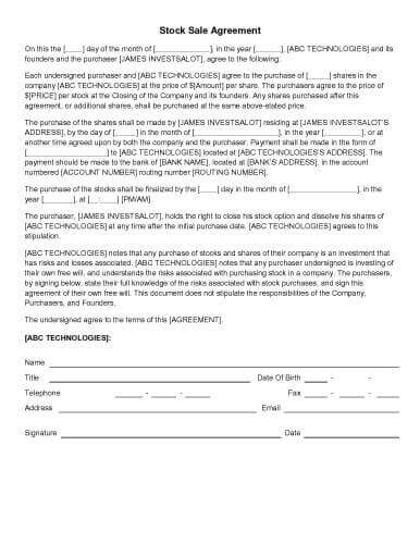 Simple Share Purchase Agreement Template