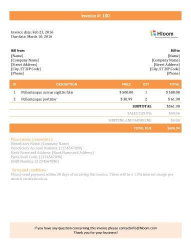 19 Blank Invoice Templates Microsoft Word Hloom