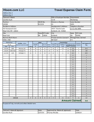 Expense Reimbursement Template Excel from www.hloom.com