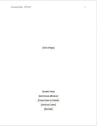 cover page of term paper