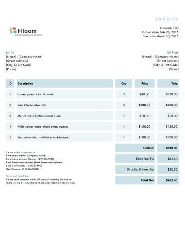 19 Blank Invoice Templates In Ms Excel Hloom