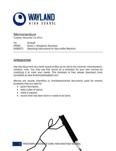 Sample Sales Memorandum Document