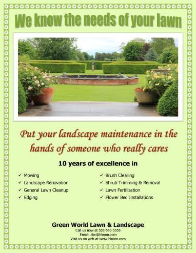 15 Lawn Care Flyers Free Examples, Local Landscape Maintenance Companies