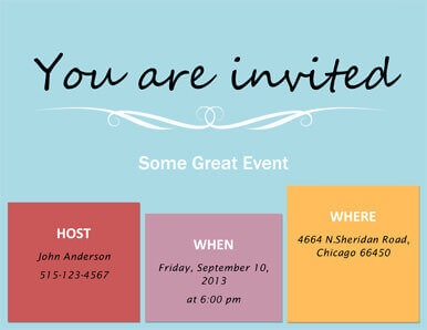 Who When Where Invitation design