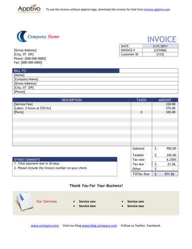 Customer Invoice Template from www.hloom.com