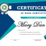 Work Completion Certificate Template