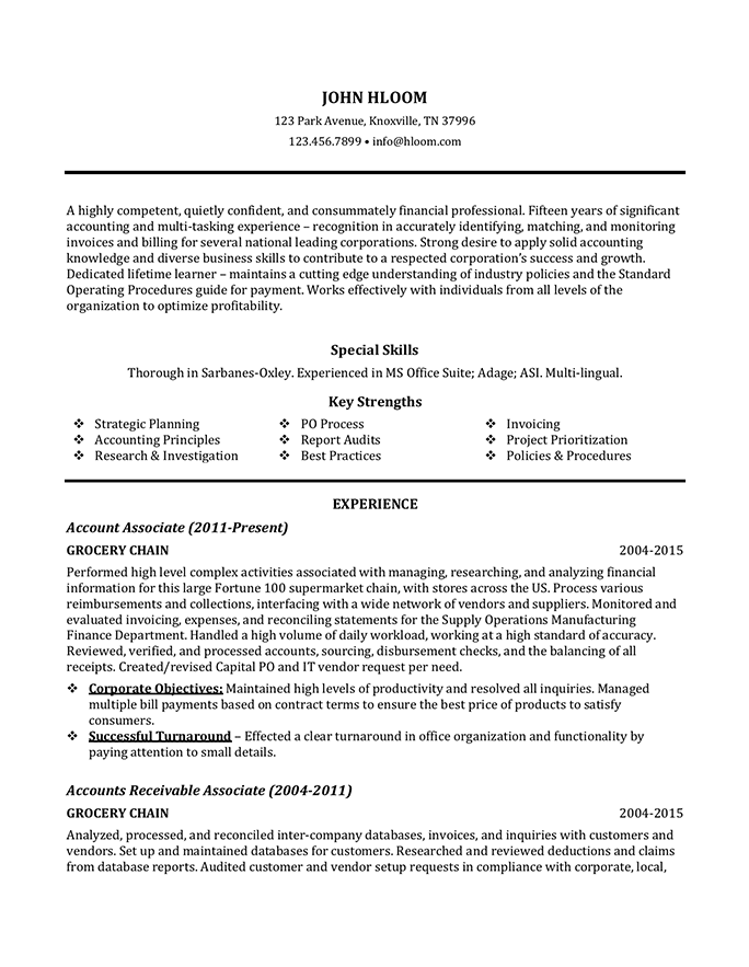 Accounting Associate resume template