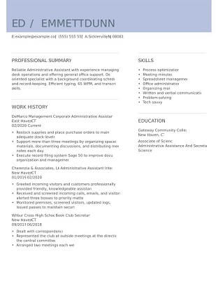administrative assistant resume accentuate HL