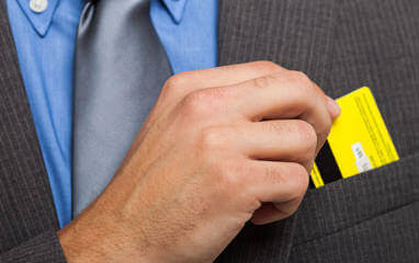 Businessman using credit card