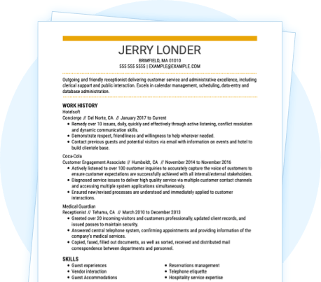 Representative Resumes