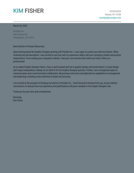 Graphic Design Cover Letter Sample and Job Application ...