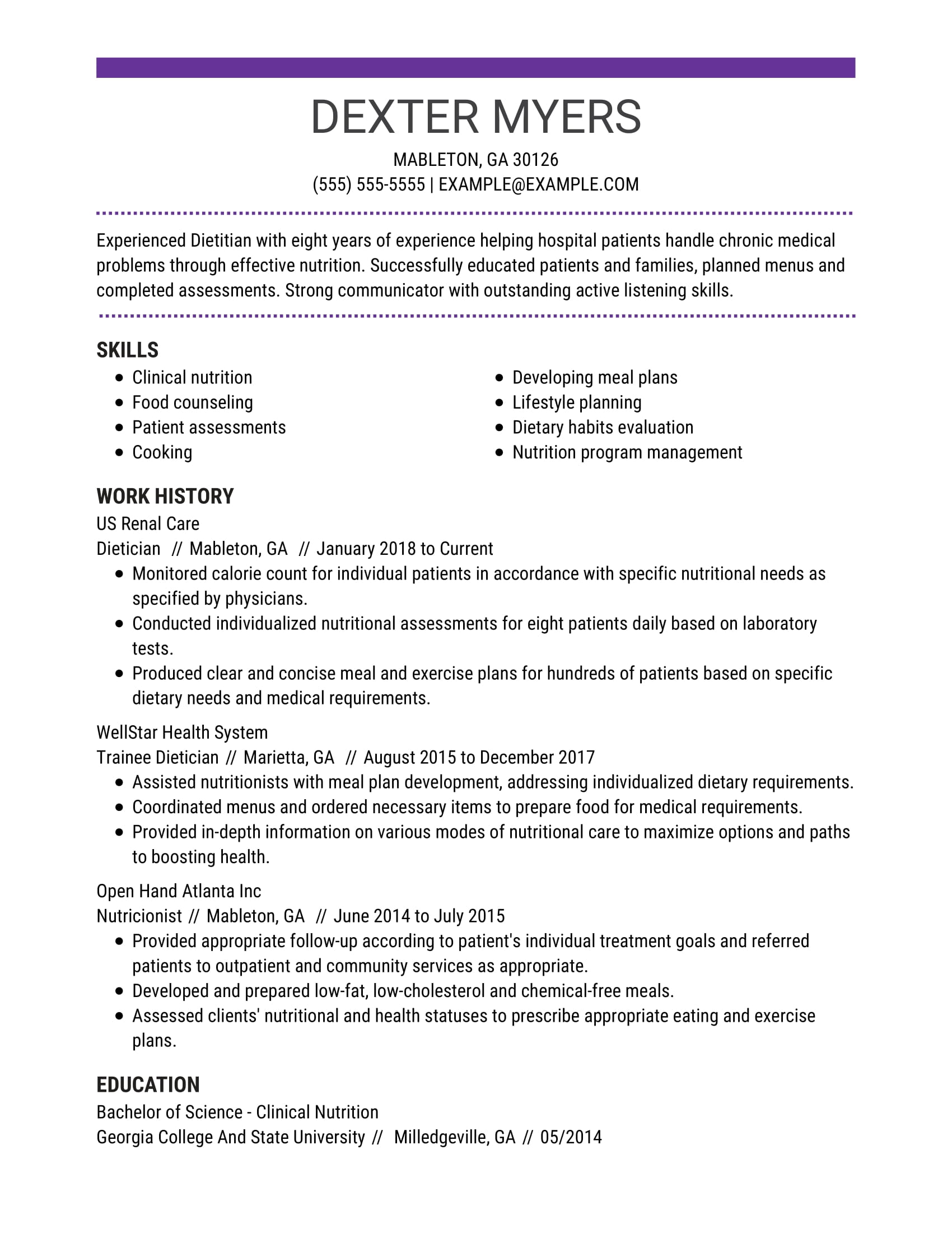 Dietitian Free Resume Templates - Dietician Resume Example Og 