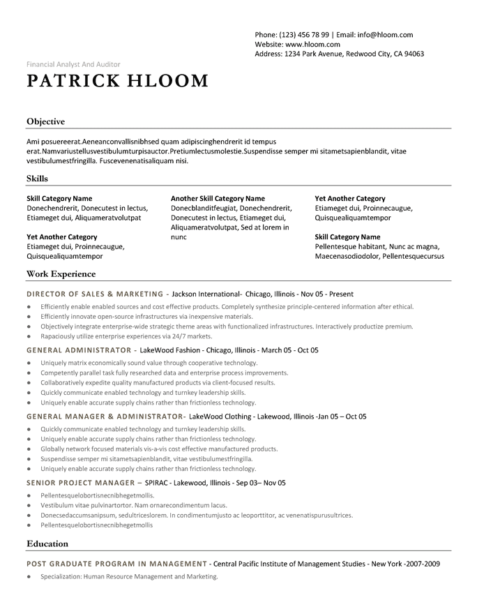 Free Cv Resume Template Simple