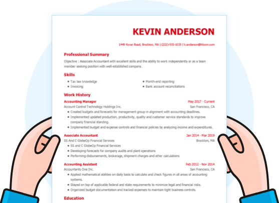 Experienced associate account manager resume template