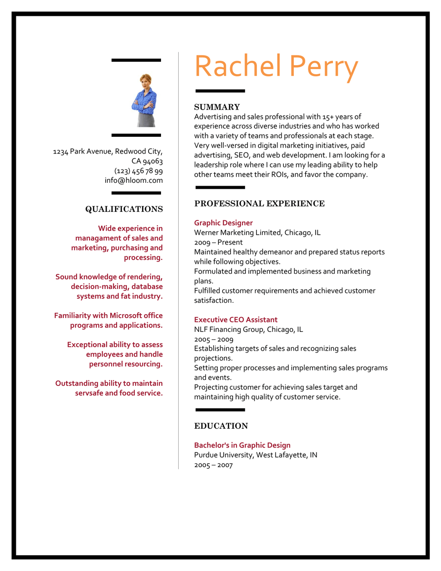 Out Front Resume Template