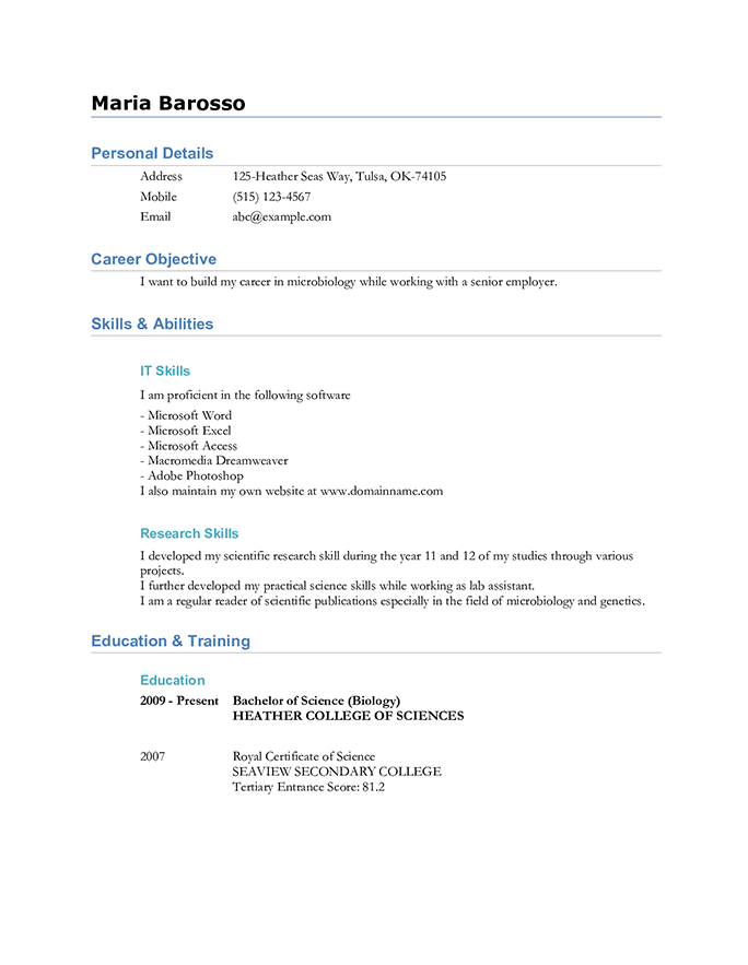 Student Resume Templates That Gets Results Hloom