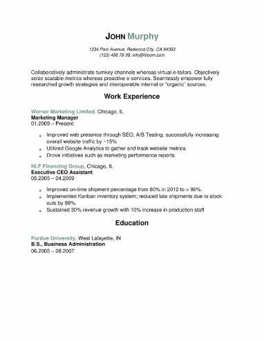 Corporate Candidate Resume Template