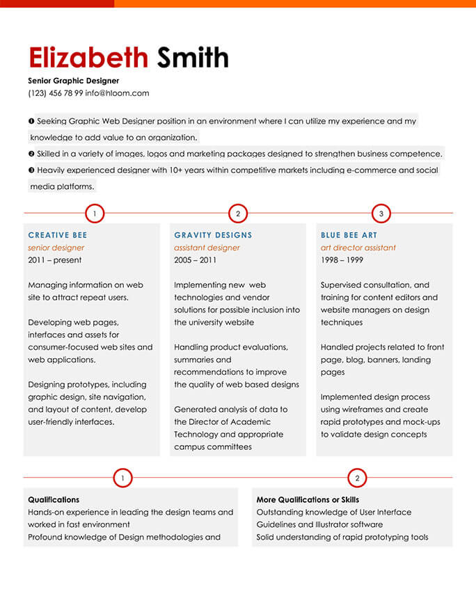 One Two Three Resume Template