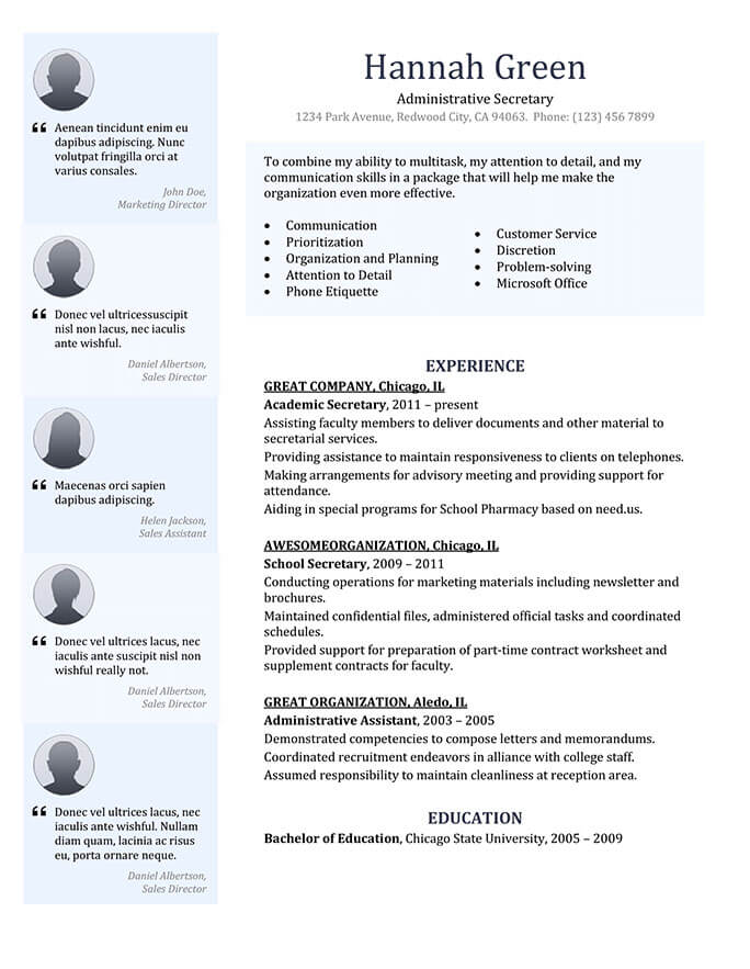 What the people say Resume Template