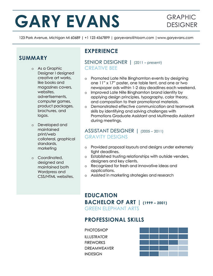 Show and Tell Resume Template