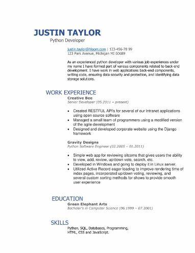 Ats Friendly Resume Templates Format 27 Samples Hloom