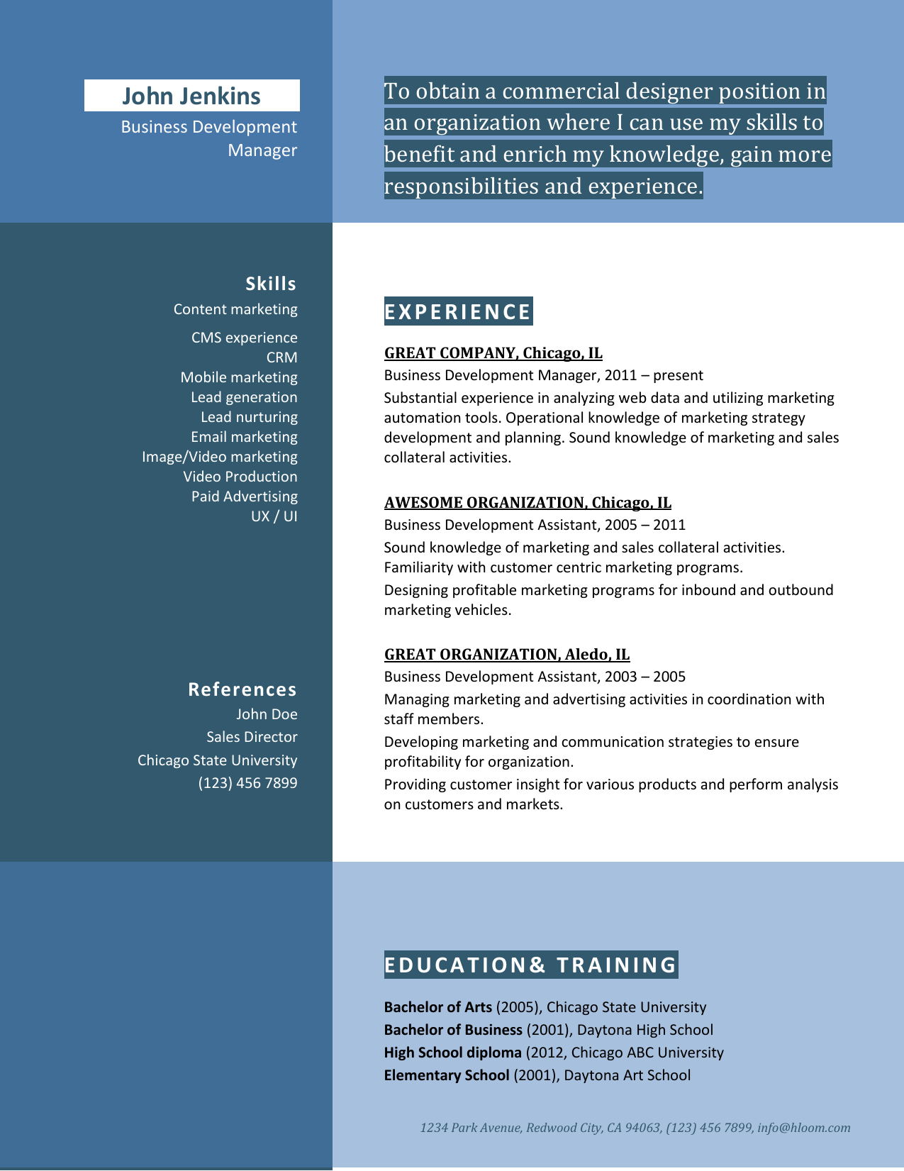 Great Blue Divide Resume Template