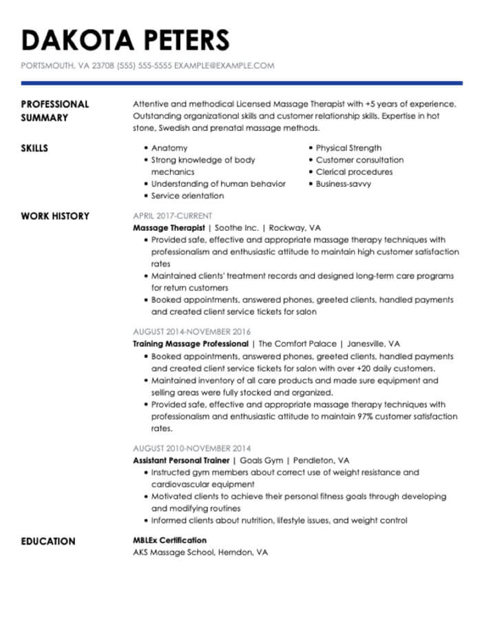 resume examples for healthcare jobs