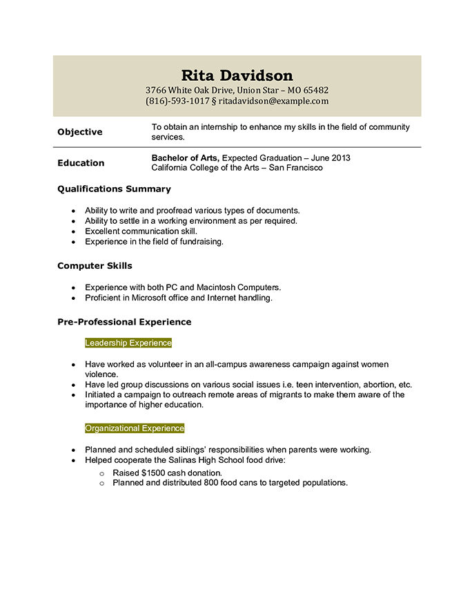 Resume Template College Student from www.hloom.com
