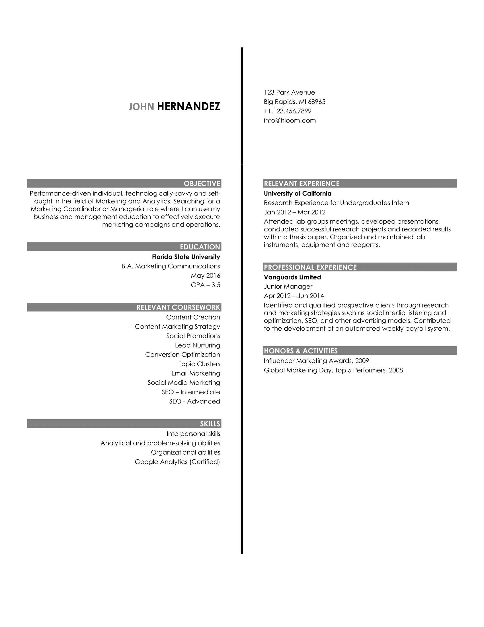 Resume For Internships Template from www.hloom.com